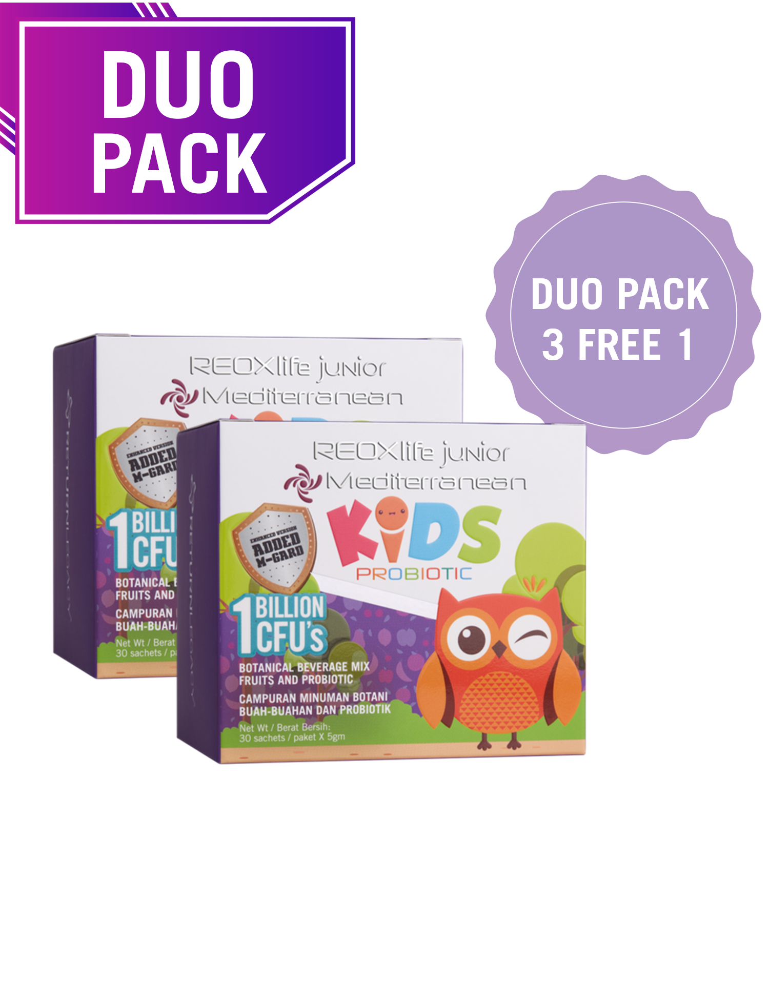 REOXlife junior Mediterranean Kids (3 DUO PACK FREE 1 DUO PACK )
